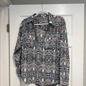 Express Multicolor Paisley Button Down Shirt